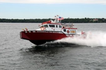 MetalCraft Marine FireStorm 40 high-speed aluminum fireboat